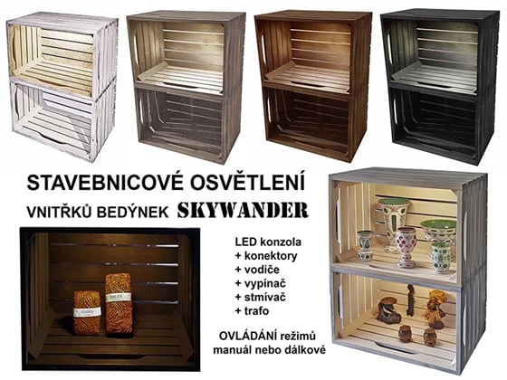 Osvětlení LED bedýnek - vnitřku bedýnkových sestav