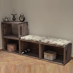 BEDÝNKY pro bydlení (pro nábytkové sestavy) 57x38x38cm - Bedýnková lavice s regálkem INSTAGRAM